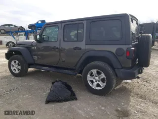 2018 Jeep Wrangler Unlimited Sport S with VIN 1C4HJXDG9JW135668, listed as a Copart auction lot 45113785 with 97,538 mi miles and Salvage Title. Bid and sale history available at carsss.com. Image 2.