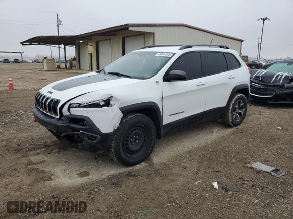 2015 Jeep Cherokee Trailhawk z VIN 1C4PJMBB5FW712933, wystawiony jako Copart lot #45844265 z przebiegiem 90 827 mil mil oraz Szkoda całkowita • Salvage title. Historia ofert i sprzedaży dostępna na DreamBid. Obrazek 1.