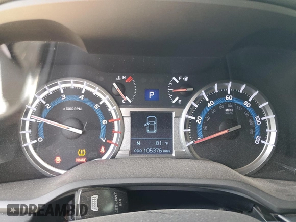2016 Toyota 4Runner Limited with VIN JTEBU5JR7G5399389, listed as a Copart auction lot 60488235 with 105,376 mi miles and Salvage title. Bid and sale history available at DreamBid. Image 9.