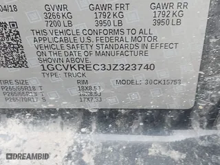 2018 Chevrolet Silverado 1500 LT with VIN 1GCVKREC3JZ323740, listed as a IAAI auction lot 41636517 with 198,422 mi miles. Bid and sale history available at carsss.com. Image 9.