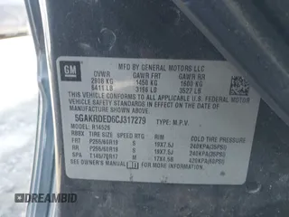 2012 Buick Enclave Premium with VIN 5GAKRDED6CJ317279, listed as a IAAI auction lot 41783153 with 154,870 mi miles and . Bid and sale history available at carsss.com. Image 9.