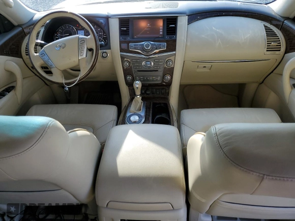 2015 Infiniti QX80 with VIN JN8AZ2NF5F9573374, listed as a Copart auction lot 57489775 with 128,848 mi miles and Salvage title. Bid and sale history available at DreamBid. Image 8.
