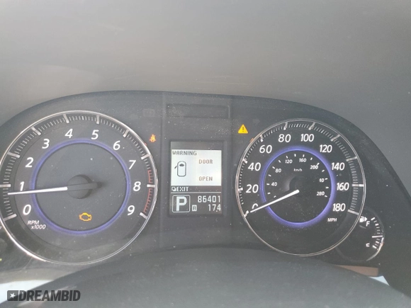 2014 Infiniti QX70 with VIN JN8CS1MWXEM412393, listed as a Copart auction lot 71877304 with 86,401 mi miles and Salvage Title. Bid and sale history available at carsss.com. Image 9.