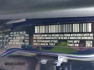 2019 Jeep Renegade Upland z VIN ZACNJBAB4KPJ77465, wystawiony jako IAAI lot #42572228 z przebiegiem 63 453 mil mil oraz . Historia ofert i sprzedaży dostępna na DreamBid. Obrazek 9.