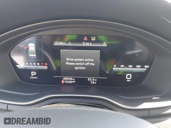 2023 Audi A4 S line Premium Plus with VIN WAUEAAF41PN009934, listed as a IAAI auction lot 42045697 with 49,039 mi miles and . Bid and sale history available at DreamBid. Image 7.