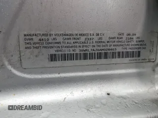 2010 Volkswagen Jetta TDI with VIN 3VWRL7AJXAM028463, listed as a Copart auction lot 60912445 with 242,906 mi miles and Salvage title. Bid and sale history available at DreamBid. Image 12.