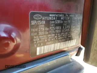 2005 Hyundai Santa Fe GLS with VIN KM8SC73E75U880755, listed as a Copart auction lot 77451484 with 185,290 mi miles and Salvage Title. Bid and sale history available at carsss.com. Image 13.