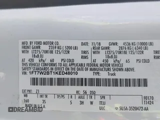 2019 Ford F-250 XL с VIN 1FT7W2BT1KED48010, выставлен на аукционе IAAI как лот 42369876 с пробегом 184 482 миль миль и . История ставок и продаж доступна на DreamBid. Изображение 9.