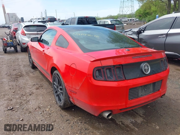 2013 Ford Mustang V6 with VIN 1ZVBP8AM7D5244237, listed as a IAAI auction lot 42147696 with 121,292 mi miles and . Bid and sale history available at DreamBid. Image 3.