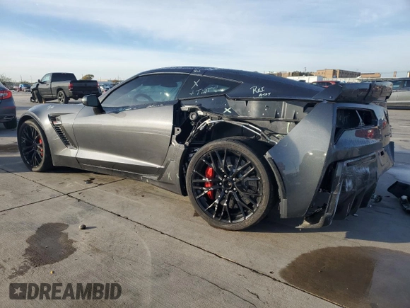 2017 Chevrolet Corvette Z06 3LZ with VIN 1G1YU2D6XH5607015, listed as a Copart auction lot 83753354 with 19,201 mi miles and Salvage Title. Bid and sale history available at carsss.com. Image 2.