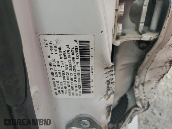2011 Honda Accord EX-L z VIN 1HGCP3F86BA027595, wystawiony jako Copart lot #56457015 z przebiegiem 167 410 mil mil oraz Szkoda całkowita • Salvage title. Historia ofert i sprzedaży dostępna na DreamBid. Obrazek 13.
