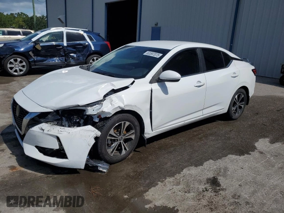 2021 Nissan Sentra SV with VIN 3N1AB8CV0MY313150, listed as a Copart auction lot 63597075 with 47,781 mi miles and Salvage title. Bid and sale history available at DreamBid. Image 1.