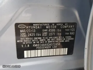 2013 Hyundai Sonata Hybrid with VIN KMHEC4A4XDA072454, listed as a Copart auction lot 89100565 with 160,957 mi miles and Salvage Title. Bid and sale history available at carsss.com. Image 12.