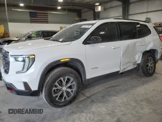 2024 GMC Acadia AWD AT4 z VIN 1GKENPKS6RJ236839, wystawiony jako Copart lot #87510785 z przebiegiem 1297 mil mil oraz Szkody całkowita. Historia ofert i sprzedaży dostępna na DreamBid. Obrazek 1.