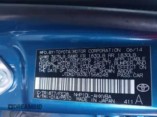 2014 Toyota Prius One with VIN JTDKDTB33E1568248, listed as a IAAI auction lot 41758633 with 66,596 mi miles and . Bid and sale history available at DreamBid. Image 9.