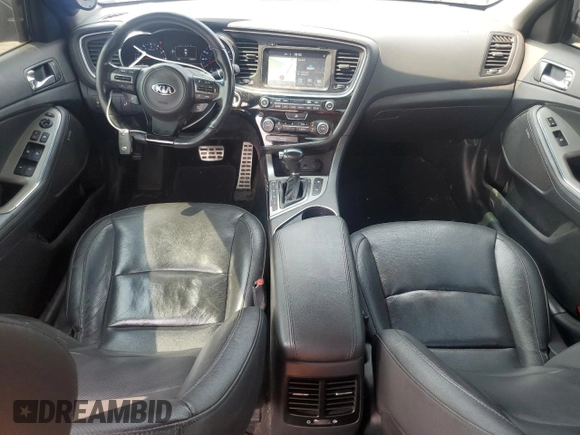 2015 Kia Optima SX Turbo with VIN 5XXGR4A63FG392431, listed as a Copart auction lot 59725135 with 138,002 mi miles and Salvage title. Bid and sale history available at DreamBid. Image 8.