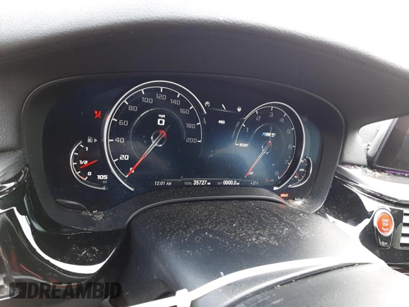 2019 BMW M5 Competition with VIN WBSJF0C56KB284826, listed as a Copart auction lot 70882182 with 35,727 mi miles. Bid and sale history available at carsss.com. Image 9.