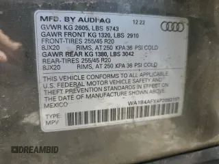 2023 Audi SQ5 Premium Plus z VIN WA1B4AFY4P2083151, wystawiony jako Copart lot #58185645 z przebiegiem 57 751 mil mil oraz Szkoda całkowita • Salvage title. Historia ofert i sprzedaży dostępna na DreamBid. Obrazek 13.