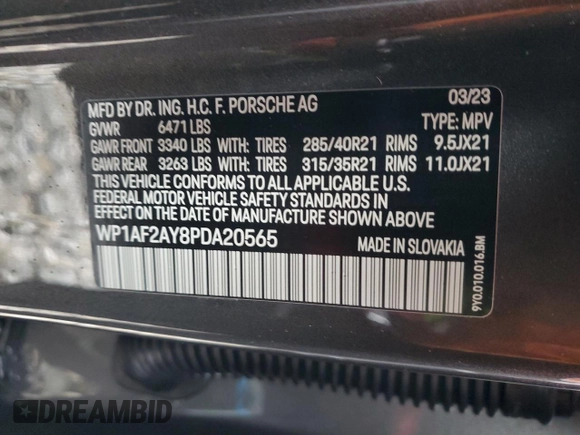 2023 Porsche Cayenne Turbo z VIN WP1AF2AY8PDA20565, wystawiony jako Copart lot #72817943 z przebiegiem 1 694 mil mil oraz . Historia ofert i sprzedaży dostępna na DreamBid. Obrazek 13.