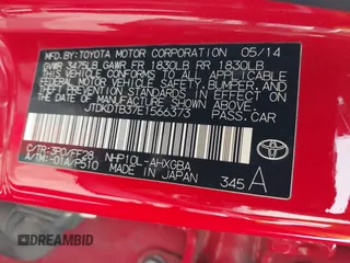 2014 Toyota Prius One z VIN JTDKDTB37E1566373, wystawiony jako IAAI lot #42416089 z przebiegiem 61 672 mil mil oraz . Historia ofert i sprzedaży dostępna na DreamBid. Obrazek 9.