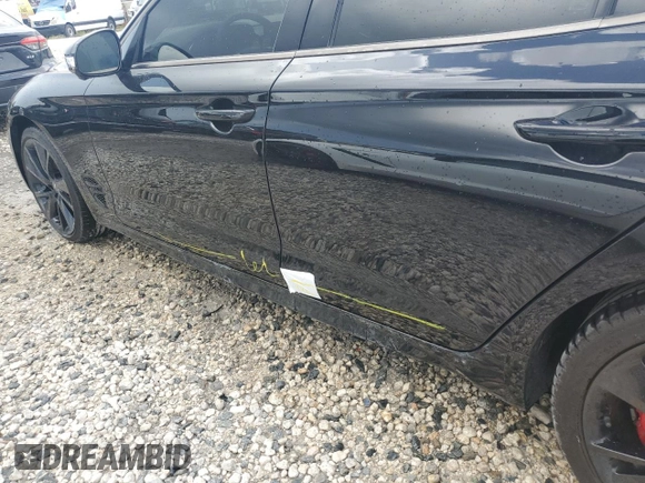 2023 Genesis G70 3.3T with VIN KMTG54TE1PU117945, listed as a Copart auction lot 63281494 with 10,532 mi miles and Non Repairable. Bid and sale history available at carsss.com. Image 12.