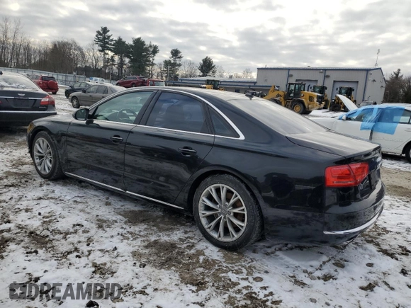2013 Audi A8 3.0L z VIN WAUAGAFD7DN001507, wystawiony jako Copart lot #82858154 z przebiegiem 125 735 mil mil oraz Czysty tytuł • Clean title. Historia ofert i sprzedaży dostępna na DreamBid. Obrazek 2.