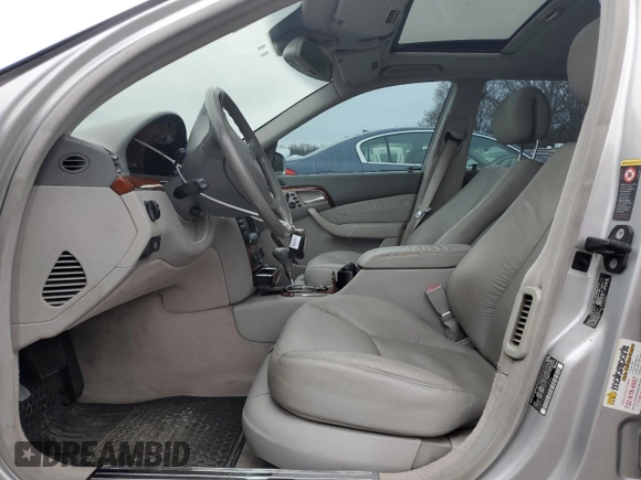 2004 Mercedes-Benz S-Class 4.3L with VIN WDBNG83J34A393060, listed as a Copart auction lot 44951755 with 0 mi miles and Salvage Title. Bid and sale history available at carsss.com. Image 7.