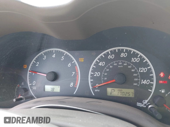 2010 Toyota Corolla with VIN 2T1BU4EE9AC526840, listed as a IAAI auction lot 41980844 with 170,257 mi miles and . Bid and sale history available at DreamBid. Image 7.