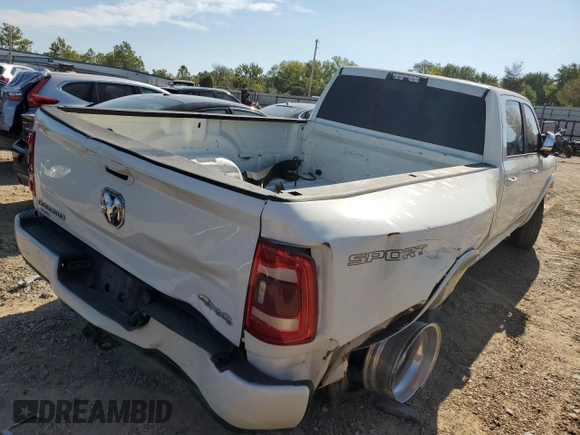 2019 Ram 3500 Laramie with VIN 3C63RRJL7KG676287, listed as a Copart auction lot 74248214 with 104,560 mi miles and Salvage Title. Bid and sale history available at carsss.com. Image 3.