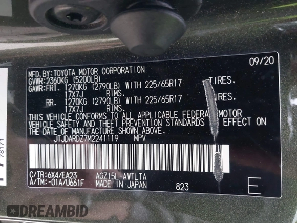 2021 Lexus NX with VIN JTJDARDZ7M2241119, listed as a IAAI auction lot 41188266 with 48,701 mi miles. Bid and sale history available at carsss.com. Image 9.