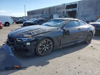 2019 BMW 8 Series M850i xDrive with VIN WBABC4C59KBU96287, listed as a Copart auction lot 82909214 with 0 mi miles and Salvage Title. Bid and sale history available at carsss.com. Image 1.