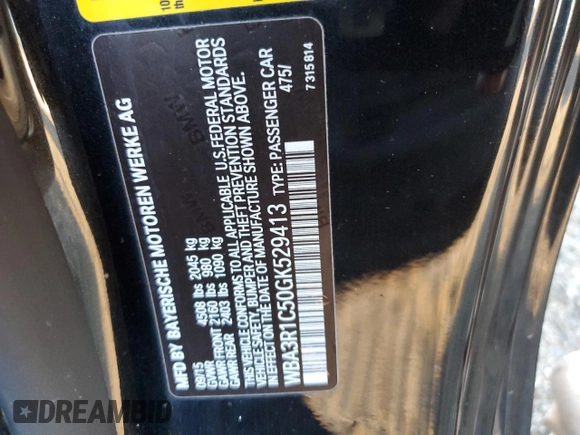 2016 BMW 4 Series 435i with VIN WBA3R1C50GK529413, listed as a Copart auction lot 82778444 with 166,487 mi miles and Salvage title. Bid and sale history available at DreamBid. Image 14.
