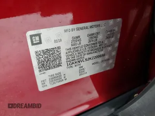 2019 GMC Acadia SLT with VIN 1GKKNVLS2KZ200658, listed as a Copart auction lot 79892164 with 76,846 mi miles and Salvage Title. Bid and sale history available at DreamBid. Image 13.