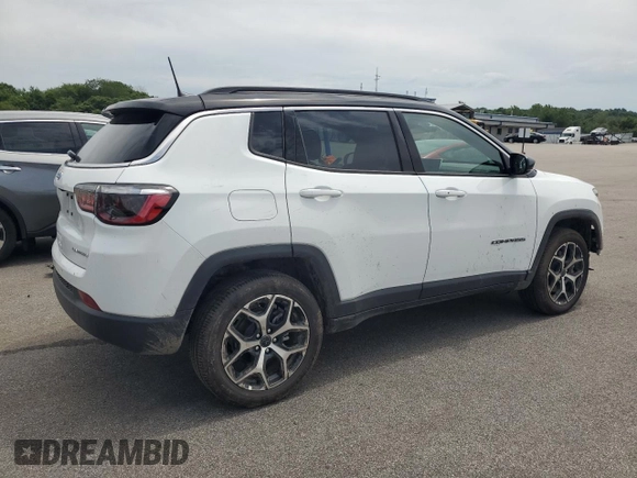 2025 Jeep Compass Limited with VIN 3C4NJDCN9ST580629, listed as a Copart auction lot 63577135 with 3,682 mi miles and Clean title. Bid and sale history available at DreamBid. Image 3.