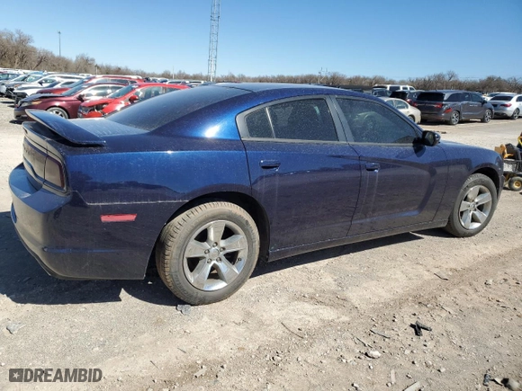 2013 Dodge Charger SE with VIN 2C3CDXBG7DH665097, listed as a Copart auction lot 47875525 with 98,300 mi miles and Salvage Title. Bid and sale history available at carsss.com. Image 3.