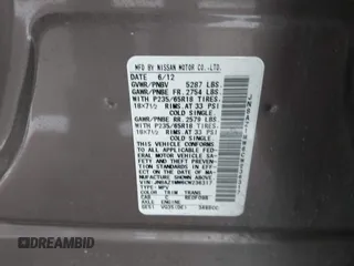 2012 Nissan Murano SV with VIN JN8AZ1MW6CW236317, listed as a IAAI auction lot 42113788 with 172,733 mi miles and . Bid and sale history available at DreamBid. Image 9.