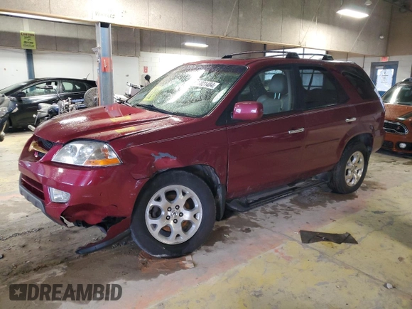 2002 Acura MDX Touring Pkg with VIN 2HNYD18652H545190, listed as a Copart auction lot 87021484 with 0 mi miles and Salvage Title. Bid and sale history available at carsss.com. Image 1.