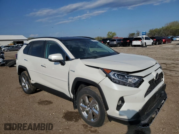 2020 Toyota RAV4 Hybrid Limited z VIN 4T3DWRFV0LU004797, wystawiony jako Copart lot #54181595 z przebiegiem 63 055 mil mil oraz Szkoda całkowita • Salvage title. Historia ofert i sprzedaży dostępna na DreamBid. Obrazek 4.
