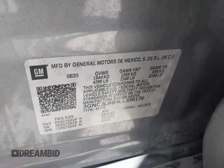 2020 Chevrolet Trax LT z VIN 3GNCJLSB4LL336176, wystawiony jako IAAI lot #42196500 z przebiegiem 54 545 mil mil oraz . Historia ofert i sprzedaży dostępna na DreamBid. Obrazek 9.
