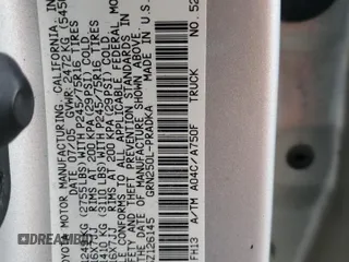 2005 Toyota Tacoma z VIN 5TEMU52N35Z126145, wystawiony jako Copart lot #55391105 z przebiegiem 150 046 mil mil oraz Szkoda całkowita • Salvage title. Historia ofert i sprzedaży dostępna na DreamBid. Obrazek 12.