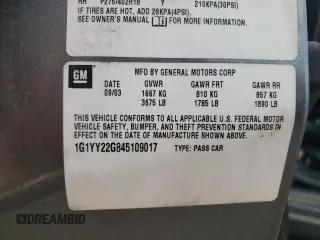 2004 Chevrolet Corvette with VIN 1G1YY22G845109017, listed as a Copart auction lot 75224994 with 125,172 mi miles and Salvage Title. Bid and sale history available at carsss.com. Image 12.
