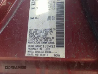 2016 Nissan Altima SR with VIN 1N4AL3AP8GC133452, listed as a IAAI auction lot 41743769 with 194,640 mi miles and . Bid and sale history available at carsss.com. Image 9.
