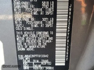 2015 Nissan Quest S with VIN JN8AE2KP7F9133942, listed as a Copart auction lot 69644094 with 0 mi miles and Non Repairable. Bid and sale history available at carsss.com. Image 14.