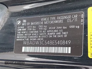 2011 BMW 3 Series 328i with VIN WBADW3C54BE540849, listed as a IAAI auction lot 41514147 with 141,959 mi miles. Bid and sale history available at carsss.com. Image 9.