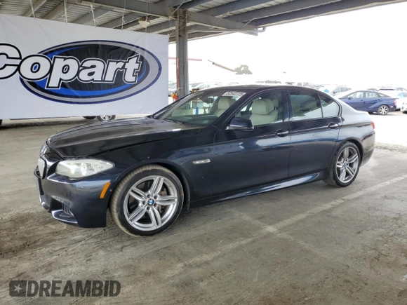 2013 BMW 5 Series 550i with VIN WBAFR9C52DDX80316, listed as a Copart auction lot 53540725 with 122,896 mi miles and Salvage Title. Bid and sale history available at carsss.com. Image 1.