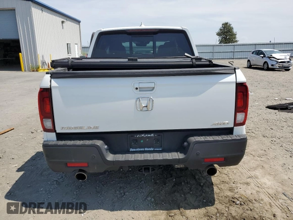 2021 Honda Ridgeline RTL-E with VIN 5FPYK3F79MB019714, listed as a Copart auction lot 62200195 with 35,842 mi miles and Salvage title. Bid and sale history available at DreamBid. Image 6.