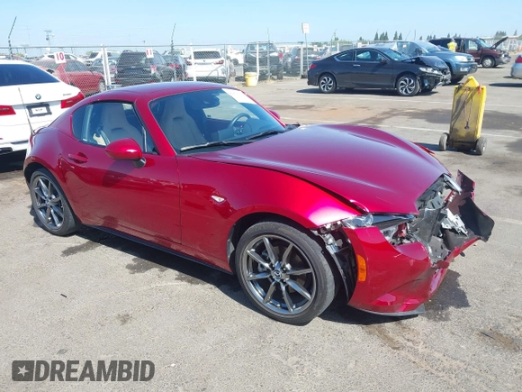 2018 Mazda MX-5 Miata Grand Touring with VIN JM1NDAM7XJ0204135, listed as a IAAI auction lot 42474750 with 16,852 mi miles and . Bid and sale history available at DreamBid. Image 1.