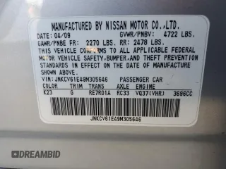 2009 Infiniti G37 Journey with VIN JNKCV61E49M305646, listed as a Copart auction lot 52279775 with 99,343 mi miles and Salvage Title. Bid and sale history available at DreamBid. Image 13.