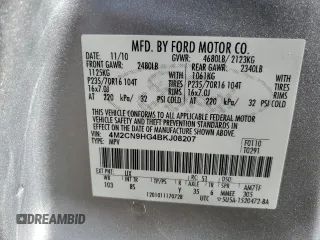 2011 Mercury Mariner Premier with VIN 4M2CN9HG4BKJ08207, listed as a Copart auction lot 54797505 with 227,898 mi miles and Salvage title. Bid and sale history available at DreamBid. Image 13.