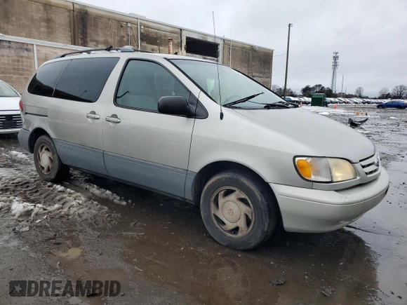 2002 Toyota Sienna LE with VIN 4T3ZF13C22U419662, listed as a Copart auction lot 44491265 with 187,169 mi miles and Salvage Title. Bid and sale history available at DreamBid. Image 4.
